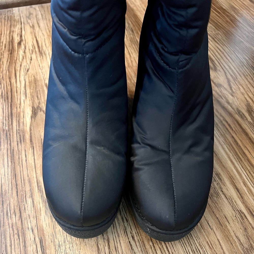 Kate Spade Cagney black nylon wedge boots - size 7 - Picture 6 of 8